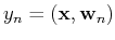 $y_n=({\bf x},{\bf w}_n)$