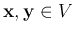 ${\bf x}, {\bf y}\in V$