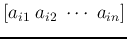 $[a_{i1}\;a_{i2}\;\cdots\;a_{in}]$