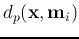 $d_p({\bf x},{\bf m}_i)$