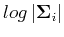 $log \vert{\bf\Sigma}_i\vert$