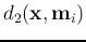 $d_2({\bf x},{\bf m}_i)$