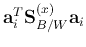 ${\bf a}_i^T{\bf S}_{B/W}^{(x)}{\bf a}_i$