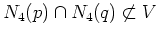 $N_4(p) \cap N_4(q) \not\subset V$