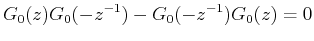 $\displaystyle G_0(z)G_0(-z^{-1})-G_0(-z^{-1})G_0(z)=0$