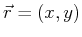 $\vec{r}=(x,y)$