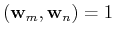 $({\bf w}_m, {\bf w}_n)=1$
