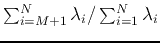 $\sum_{i=M+1}^{N} \lambda_i / \sum_{i=1}^{N} \lambda_i$