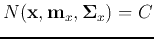 $N({\bf x},{\bf m}_x,{\bf\Sigma}_x)=C$