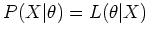 $P(X\vert\theta)=L(\theta\vert X)$