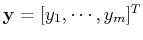 ${\bf y}=[y_1,\cdots,y_m]^T$