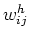 $w_{ij}^{h}$