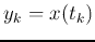 $y_k=x(t_k)$