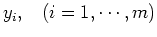 $y_i,\;\;\;(i=1,\cdots,m)$