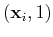 $({\bf x}_i,1)$