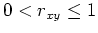 $ 0 < r_{xy} \leq 1$