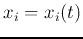 $x_i=x_i(t)$