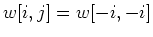 $w[i,j]=w[-i,-i]$