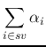 $\displaystyle \sum_{i\in sv} \alpha_i$