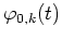 $\varphi_{0,k}(t)$