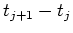 $t_{j+1}-t_j$