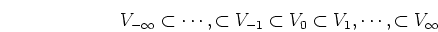\begin{displaymath}V_{-\infty} \subset \cdots, \subset V_{-1} \subset V_0 \subset V_1,\cdots, \subset V_{\infty} \end{displaymath}