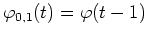 $\varphi_{0,1}(t)=\varphi(t-1)$