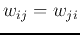 $w_{ij}=w_{ji}$