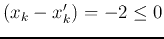 $(x_k-x'_k)=-2 \le 0$