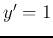 $y'=1$