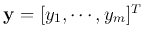 ${\bf y}=[y_1,\cdots,y_m]^T$
