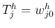 $T^h_j=w^h_{j0}$