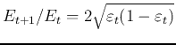 $E_{t+1}/E_t=2\sqrt{\varepsilon_t(1-\varepsilon_t)}$