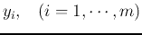 $y_i,\;\;\;(i=1,\cdots,m)$
