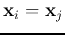 ${\bf x}_i={\bf x}_j$