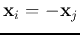 ${\bf x}_i=-{\bf x}_j$