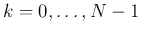 $k=0,\ldots,N-1$