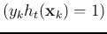 $(y_kh_t({\bf x}_k)=1)$