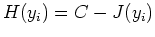 $H(y_i)=C-J(y_i)$