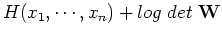 $\displaystyle H(x_1,\cdots,x_n)+ log\;det\; {\mathbf W}$