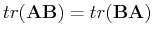 $tr({\bf AB})=tr({\bf BA})$