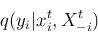 \begin{displaymath}q(y_i\vert x_i^t,X_{-i}^t) \end{displaymath}