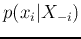 $p(x_i\vert X_{-i})$