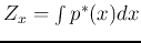 $Z_x=\int p^*(x)dx$