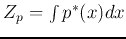 $Z_p=\int p^*(x)dx$