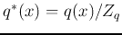 $q^*(x)=q(x)/Z_q$