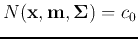 $N({\bf x},{\bf m},{\bf\Sigma})=c_0$