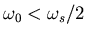 $\omega_0<\omega_s/2$