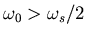 $\omega_0>\omega_s/2$