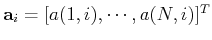 ${\bf a}_i=[a(1,i),\cdots,a(N,i)]^T$